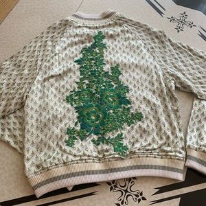 Embroidered Silk Bomber Jacket